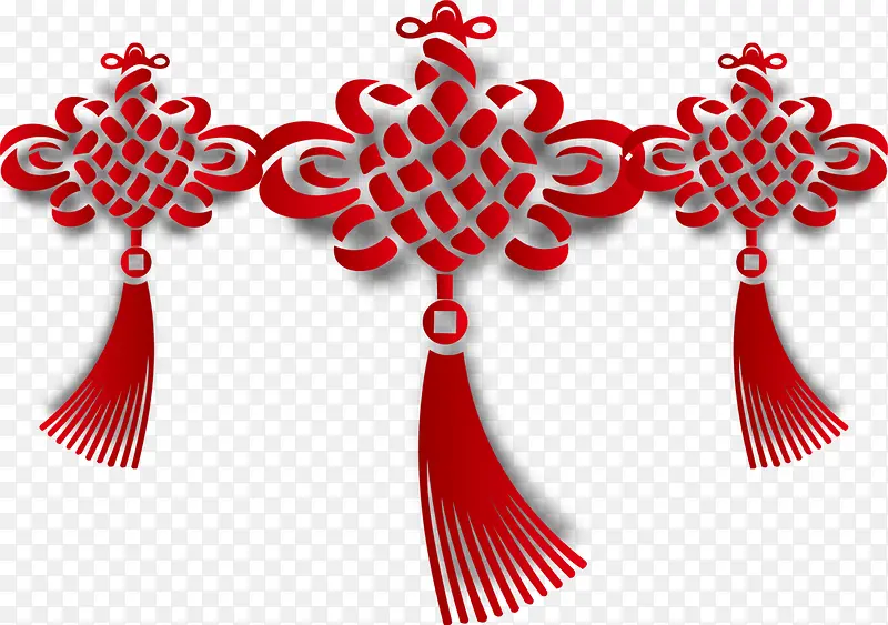 中秋节手绘红色中国结