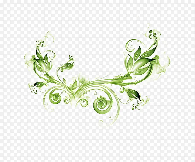 绿色花纹装饰图案