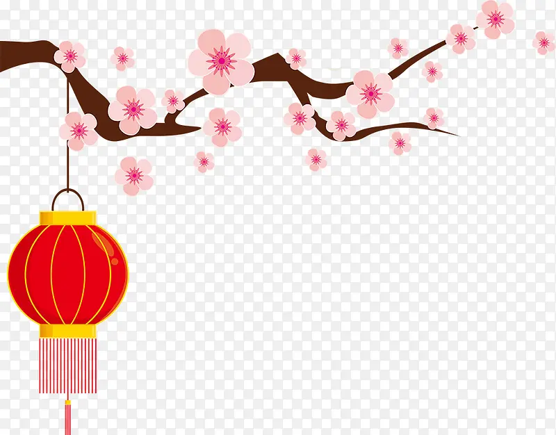 梅花和灯笼