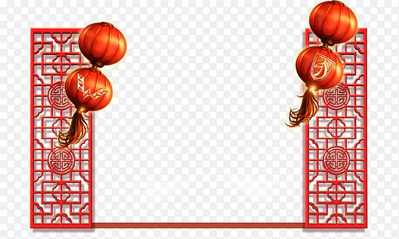 中国风 门框 灯笼
