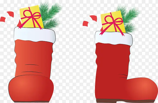 红色圣诞节装饰袜子