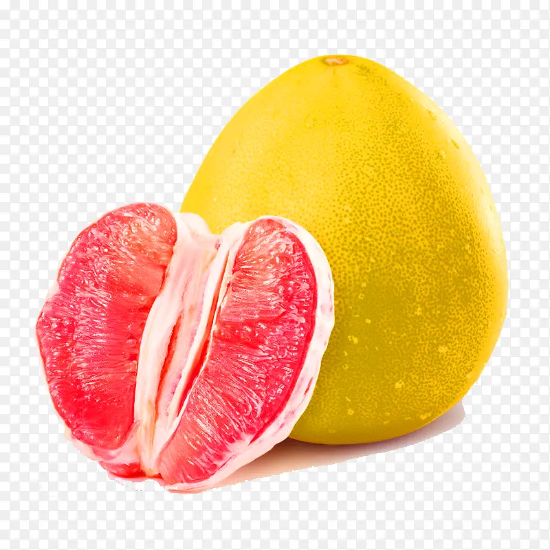 黄色简约柚子装饰图案