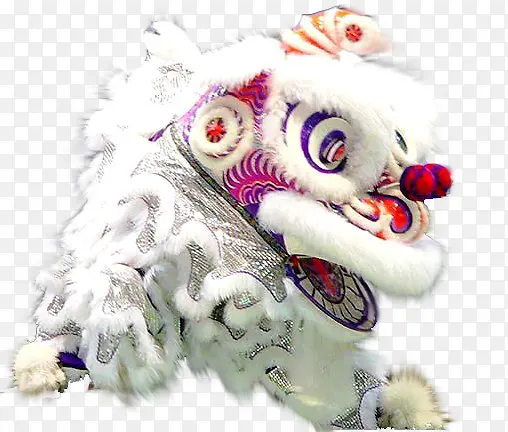 中国风元素白色的舞狮
