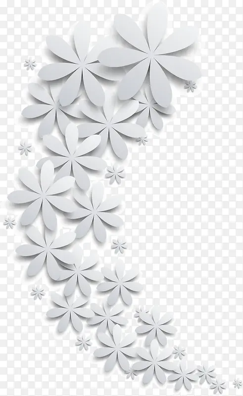花朵剪纸装饰背景矢量图