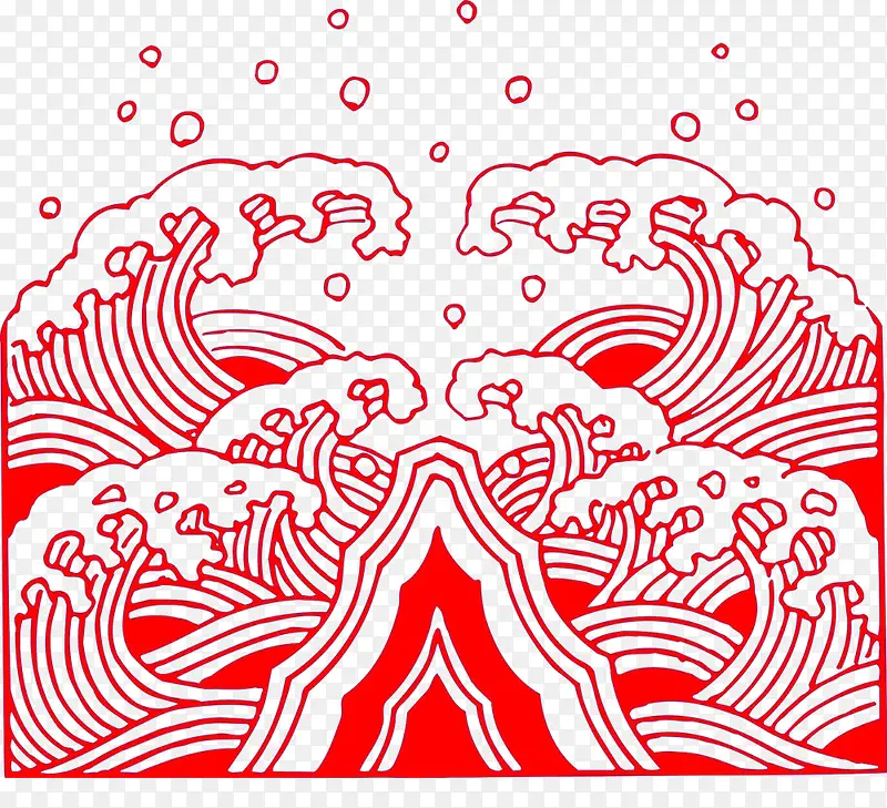 中国风花纹传统文化镂空剪纸素材