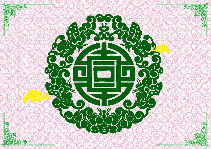 绿色剪纸