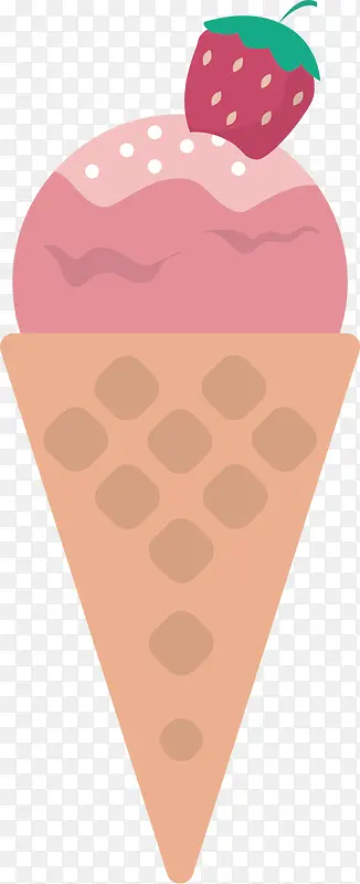 矢量图可爱的粉色冰淇凌