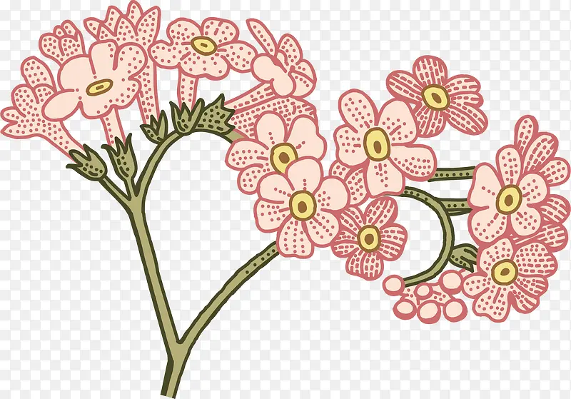 粉色手绘的花朵装饰