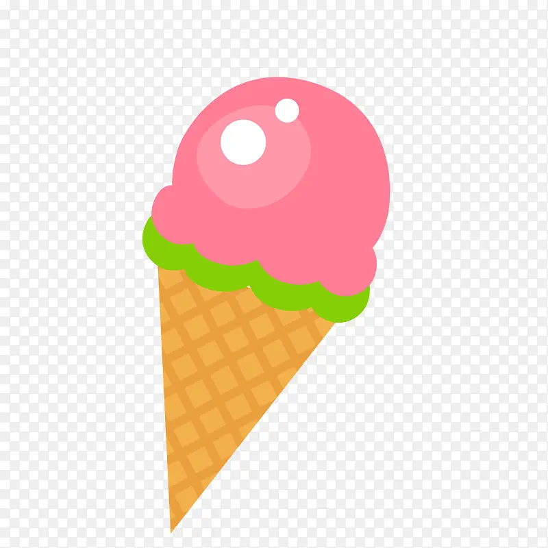 卡通粉色冰淇淋矢量图