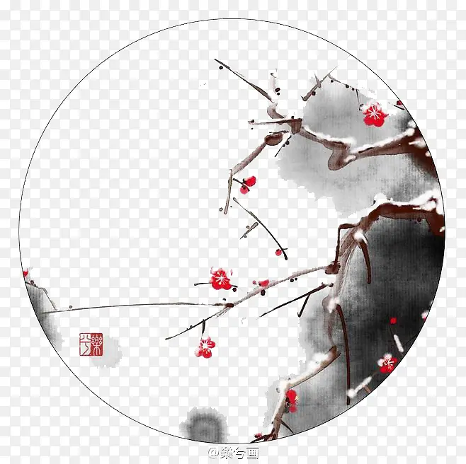 水墨画梅花
