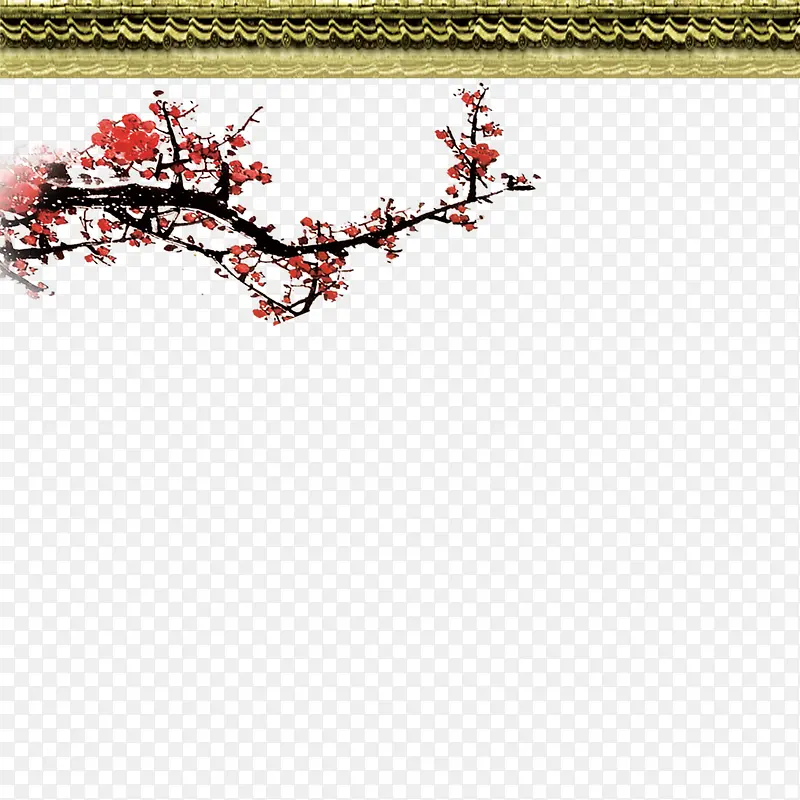 屋檐和梅花PNG图片素材下载_图片编号10038445-PNG素材网