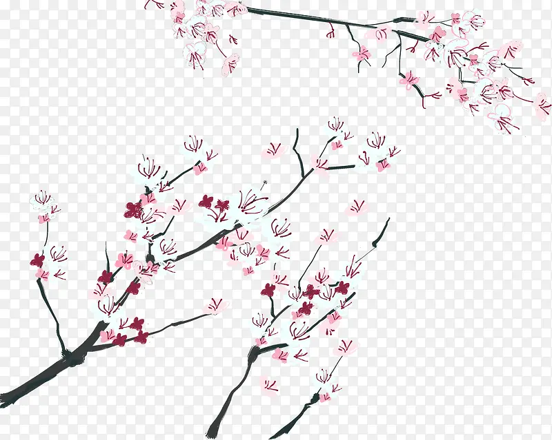 手绘冬梅PNG图片素材下载_图片编号10038194-PNG素材网