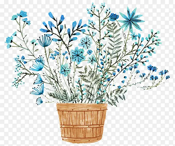 创意蓝色花卉