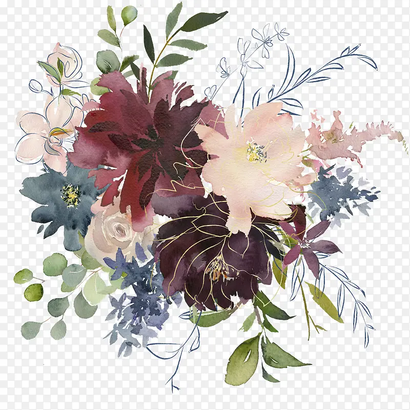 手绘装饰花卉花朵PNG图片素材下载_图片编号10039791-PNG素材网