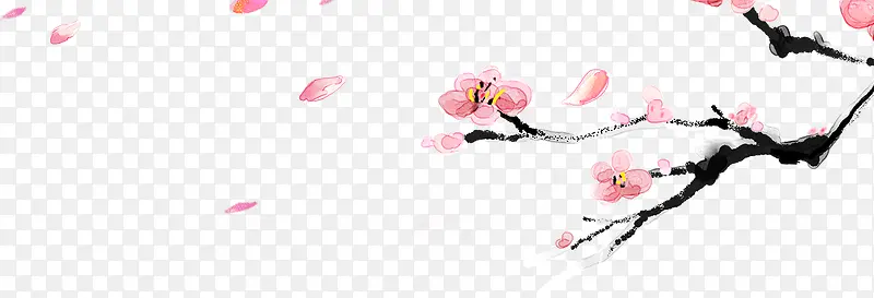 粉色漂浮创意梅花