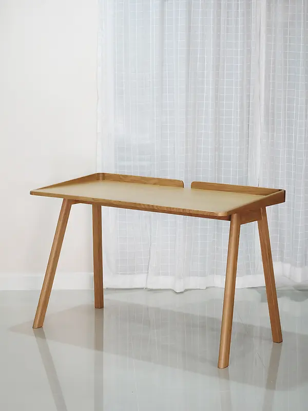 窗帘木质桌子高清摄影