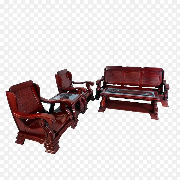 红色实木家具