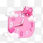 手绘可爱粉色时钟