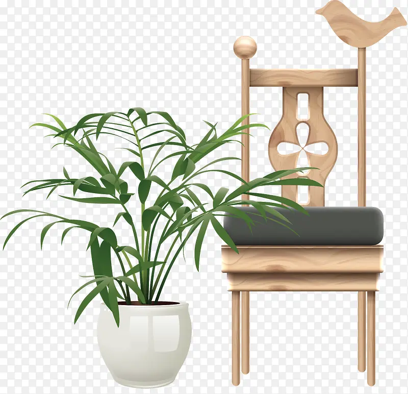 植物和椅子