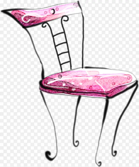 手绘粉色艺术椅子
