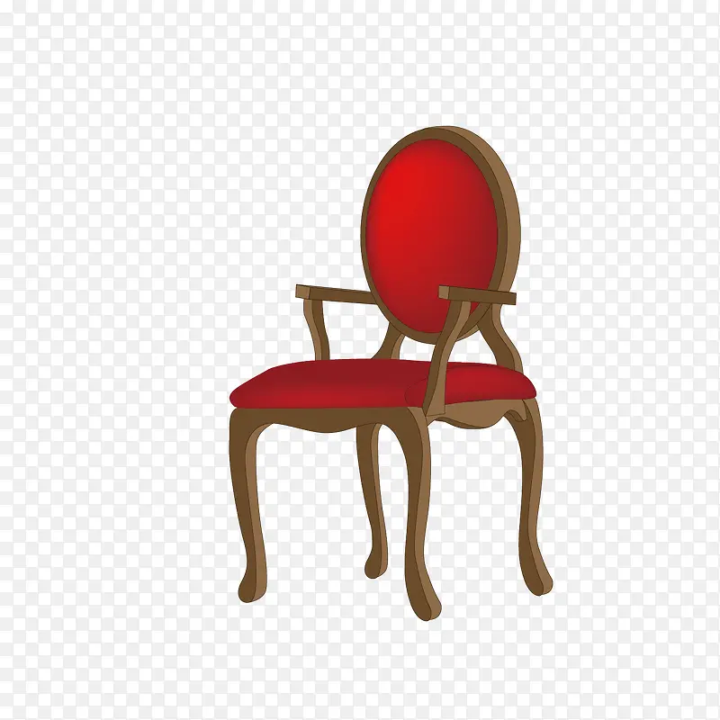 红色装饰矢量欧式椅子