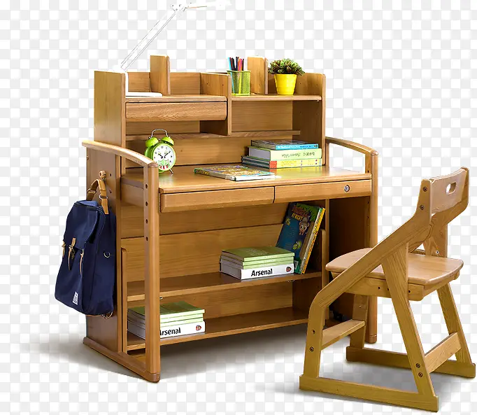 木质家具书桌书本椅子