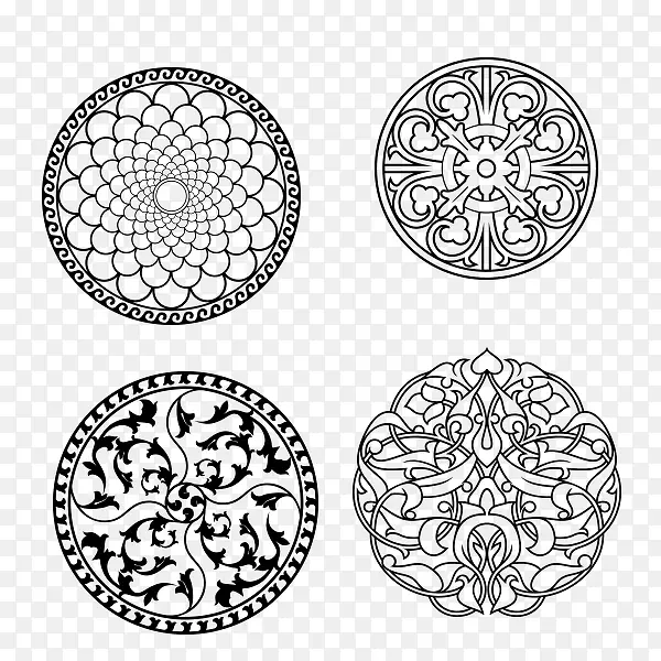 古典圆形传统花纹素材