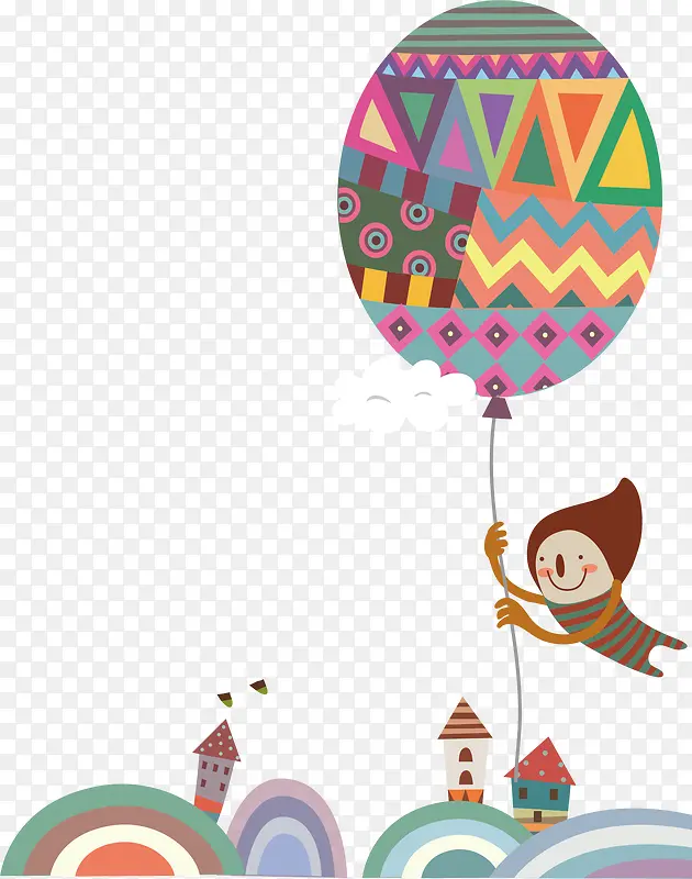 气球节日卡通海报促销素材