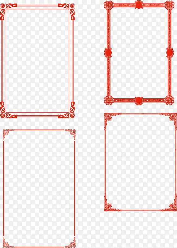 红色矢量古框