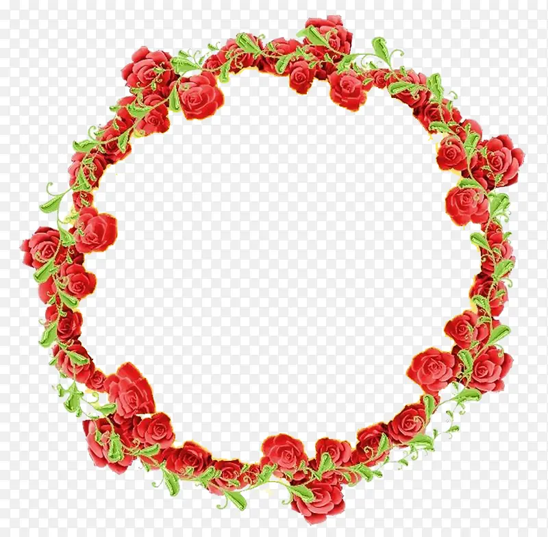 红色蔷薇花环