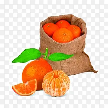 橘子麻袋摄影图