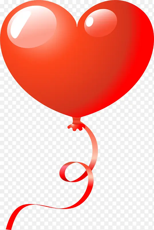 可爱红色爱心气球