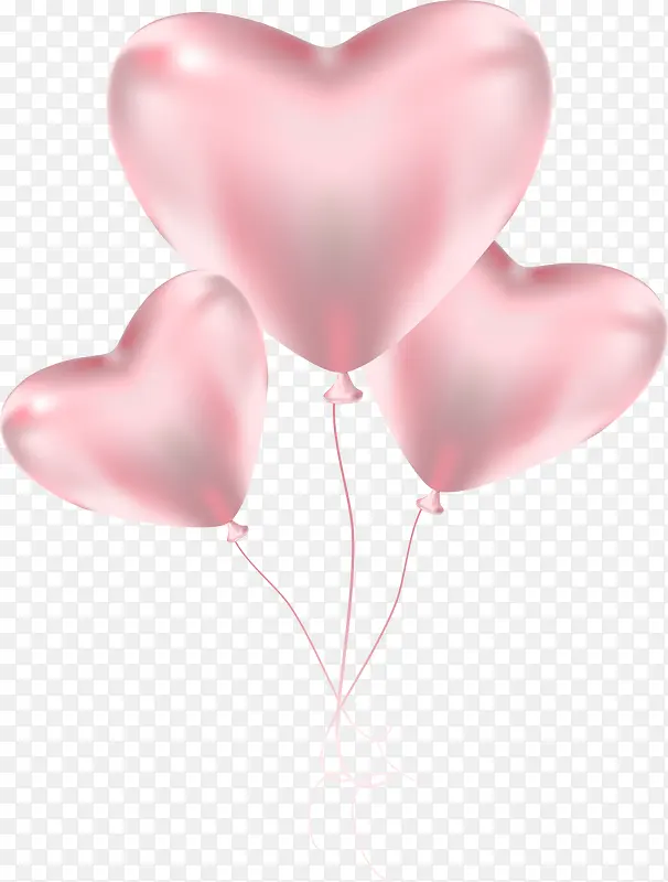 粉色浪漫爱心气球
