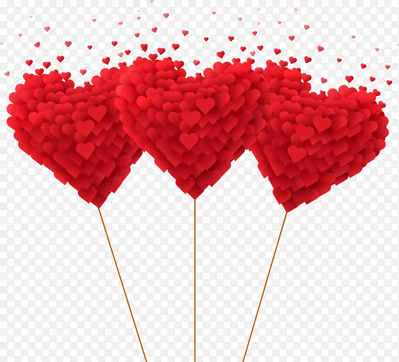 红色浪漫爱心气球