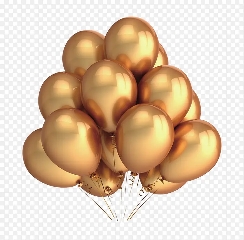 金色大气气球装饰图案