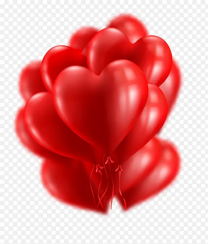 红色浪漫爱心气球装饰图案