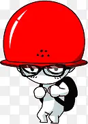 红色帽子的小孩子卡通