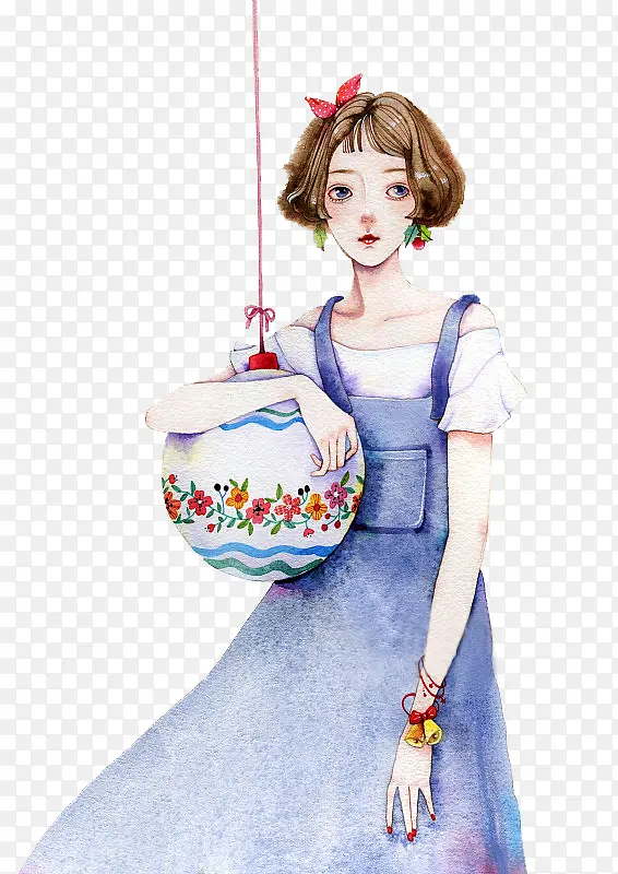 卡通手绘美丽的女孩