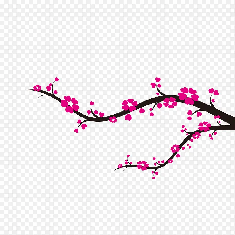 矢量图粉色樱花树枝