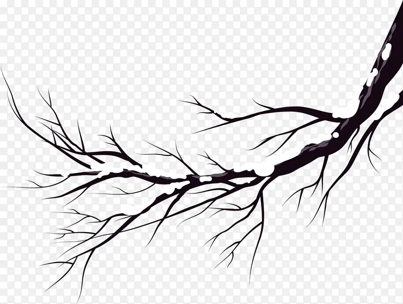 黑色卡通树枝装饰图案