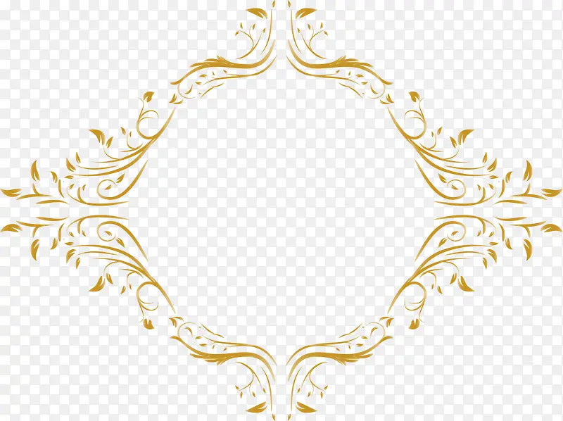 矢量金色欧式花纹装饰边框