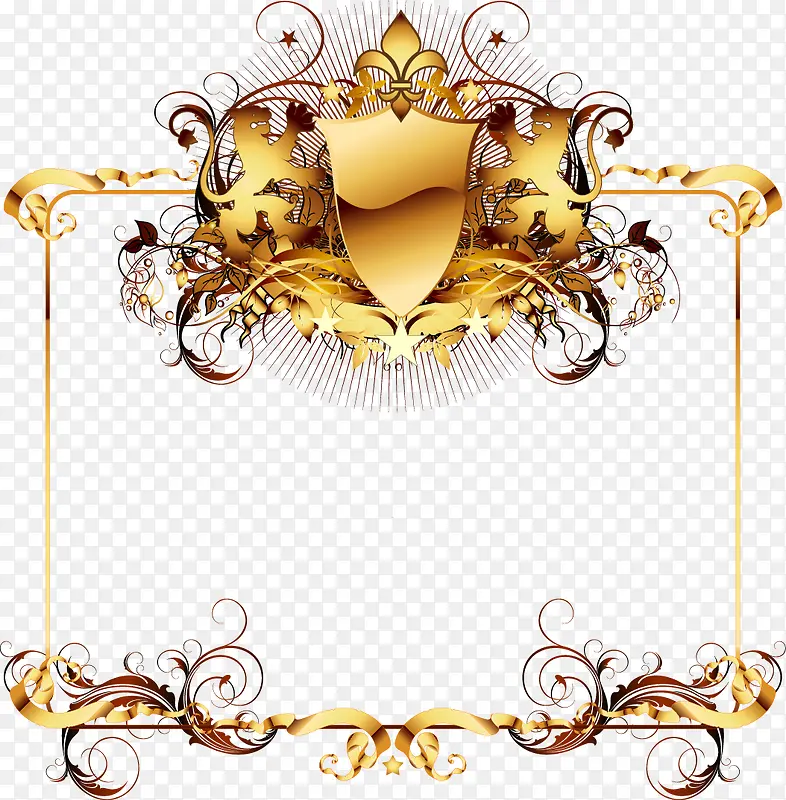 金色欧式花纹边框