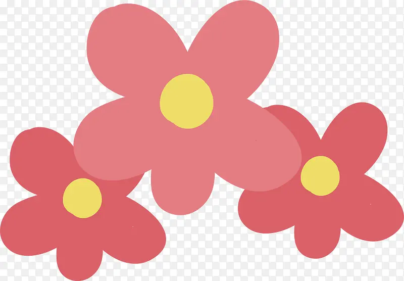 红色花朵矢量图