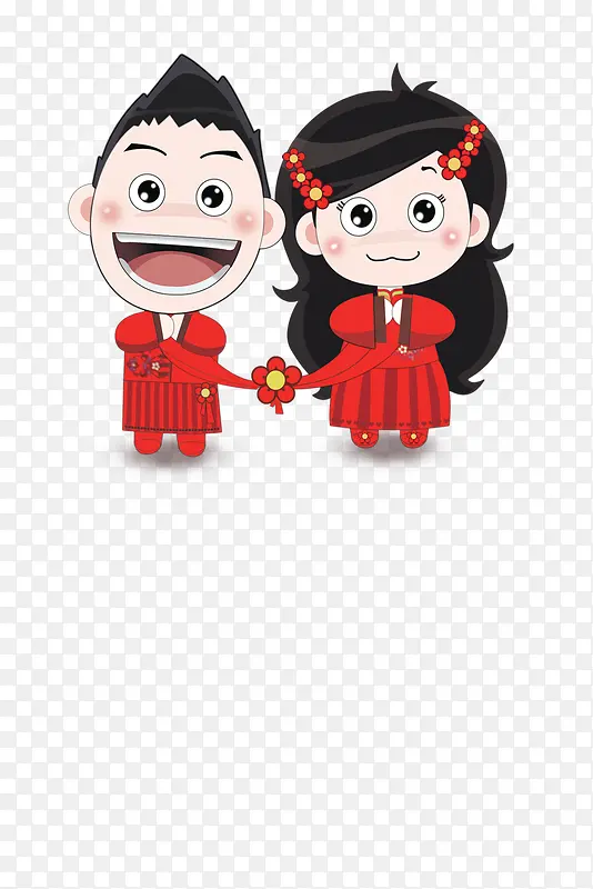 卡通新郎新娘卡通人物婚庆人物素