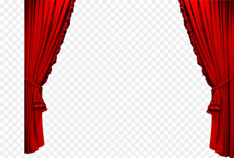 红色舞台上的幕布光效