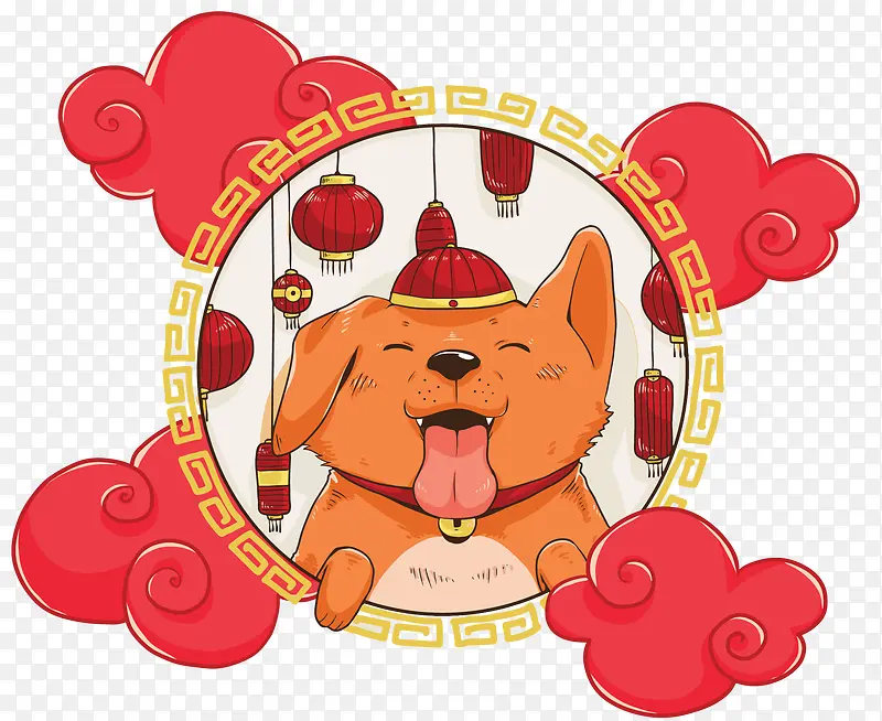 狗年装饰矢量插画素材