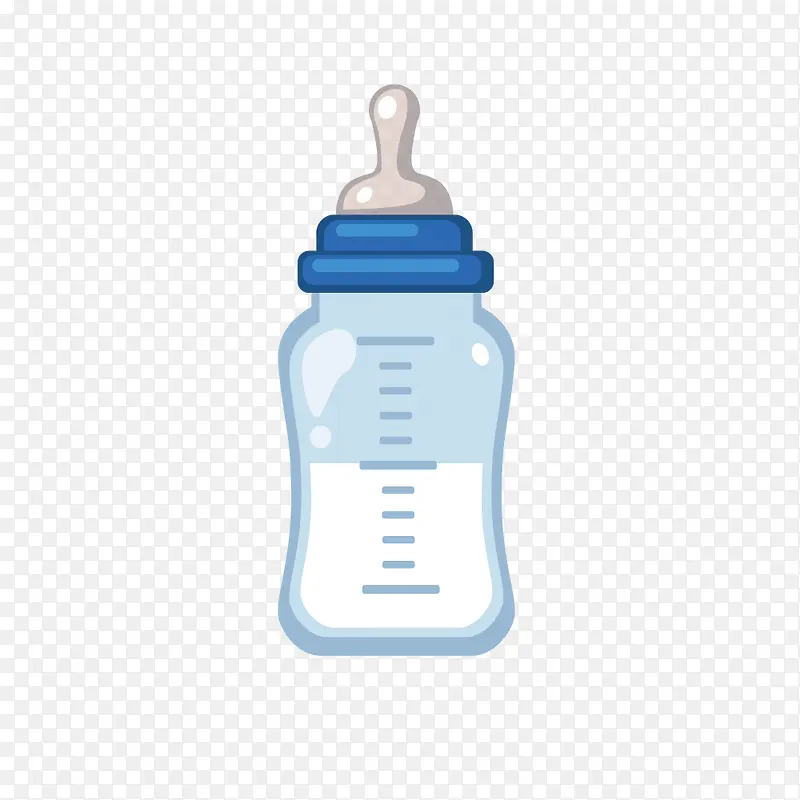 矢量装奶的婴儿奶瓶素材