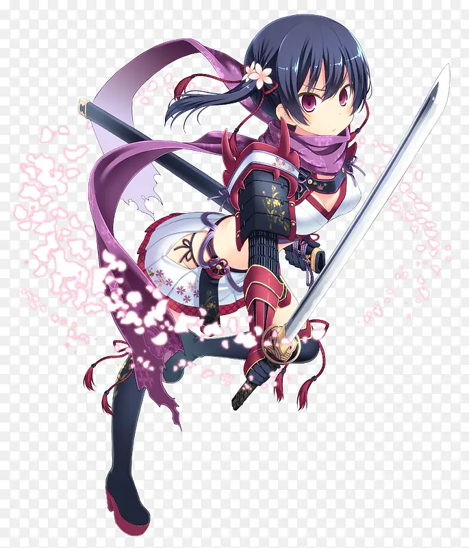 立绘动漫武士刀女孩