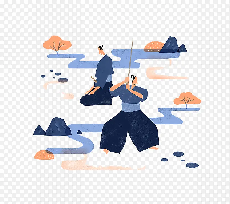 蓝色武士拼接