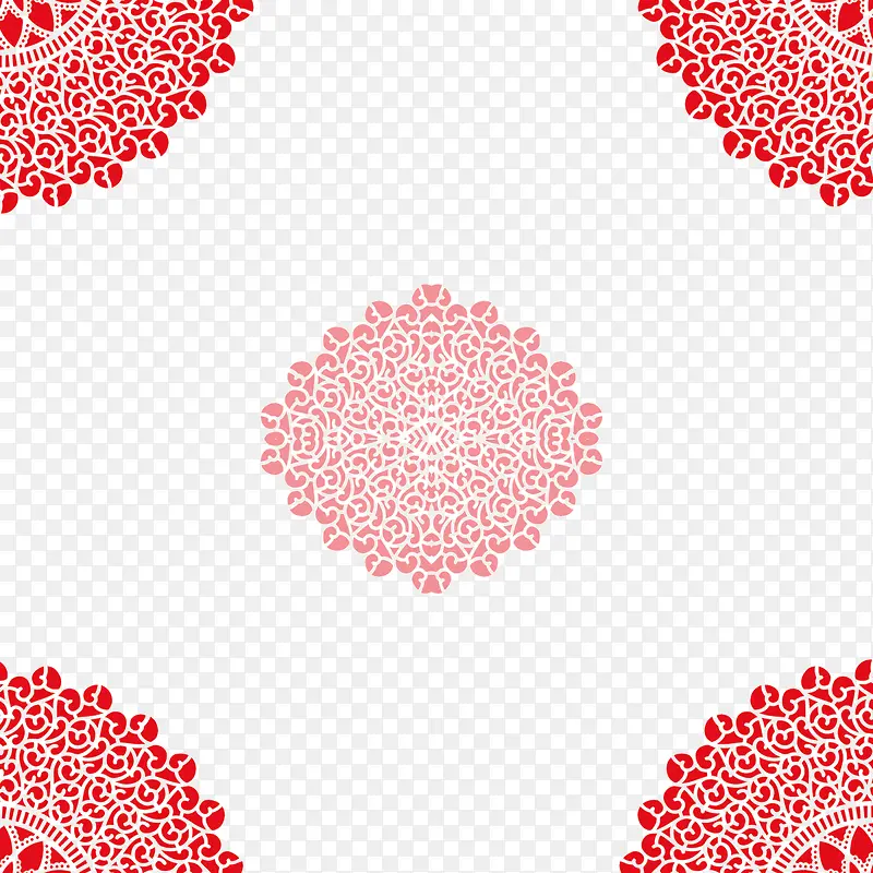 红色花纹图案